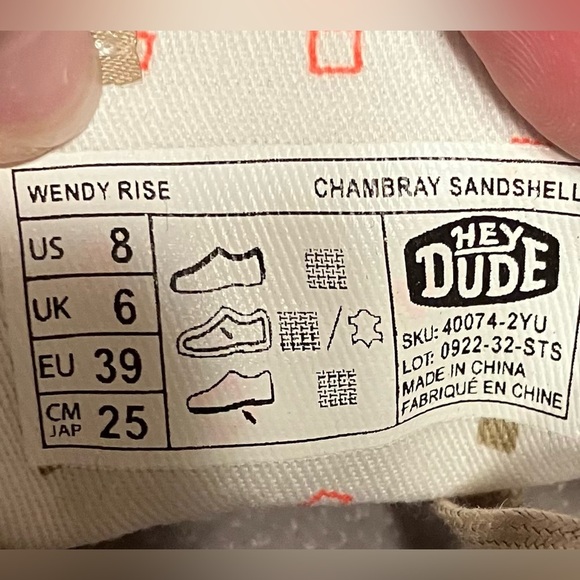 Hey Dude Wendy Rise Loafers style Chambray Sandshell - Picture 10 of 11